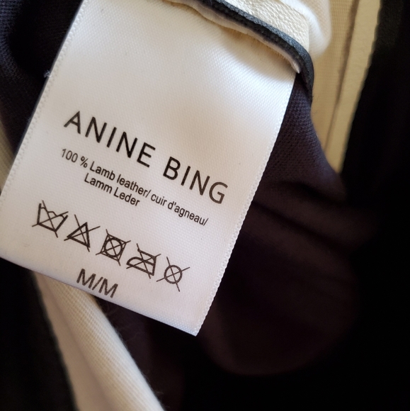 Anine bing Ryder white stripe black leather pants - Picture 5 of 6